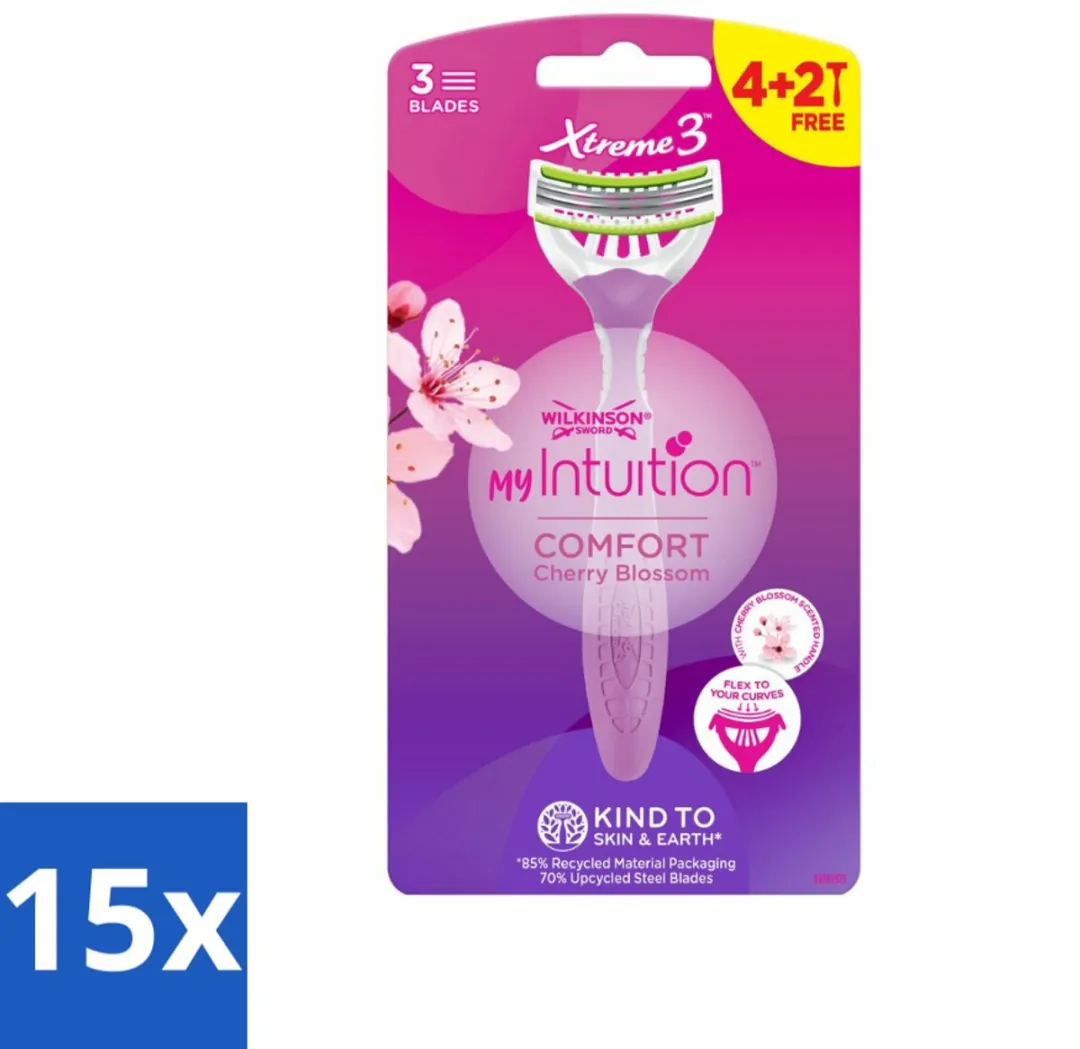 Wilkinson Sword Xtreme 3 My Intuition Wegwerpscheermesjes - 15 Stuks - Paars