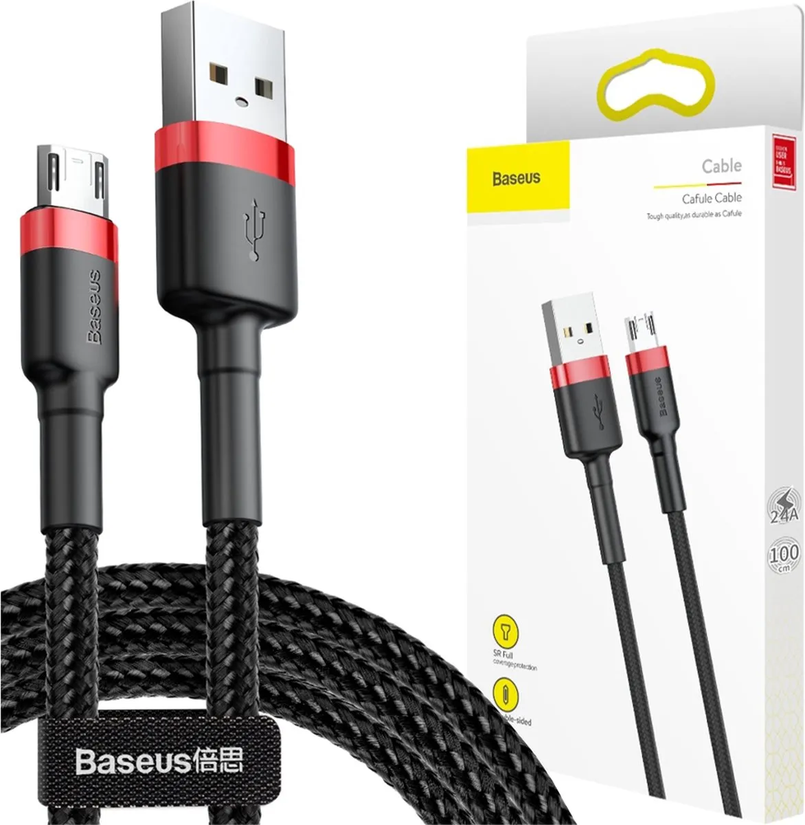 Baseus Universele USB naar Micro USB Kabel 1m 2.5A
