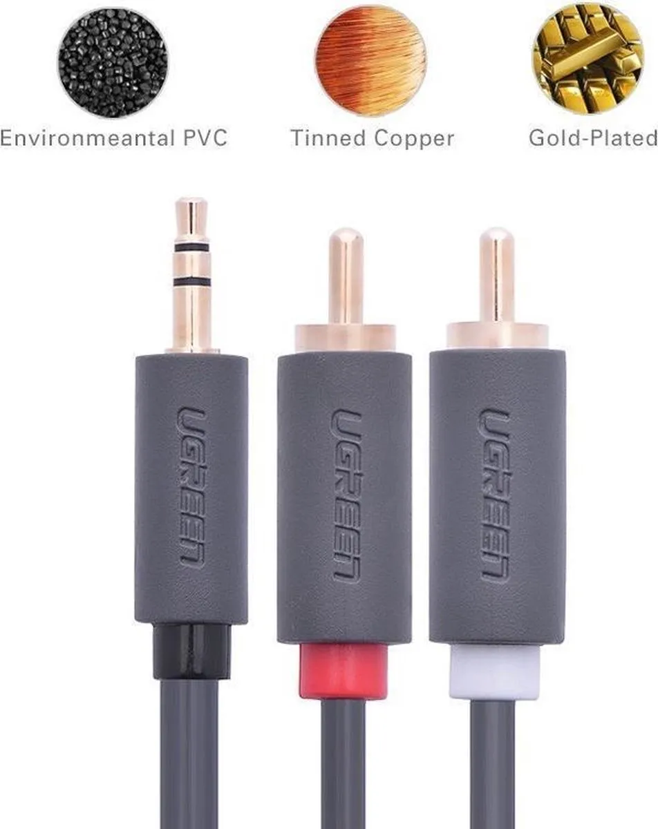 UGREEN 2x RCA naar 3.5mm Audiokabel - 1 Meter