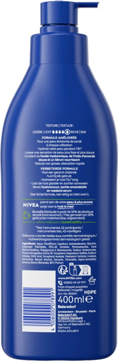 NIVEA Body Milk Pomp 400ml - 20 Stuks