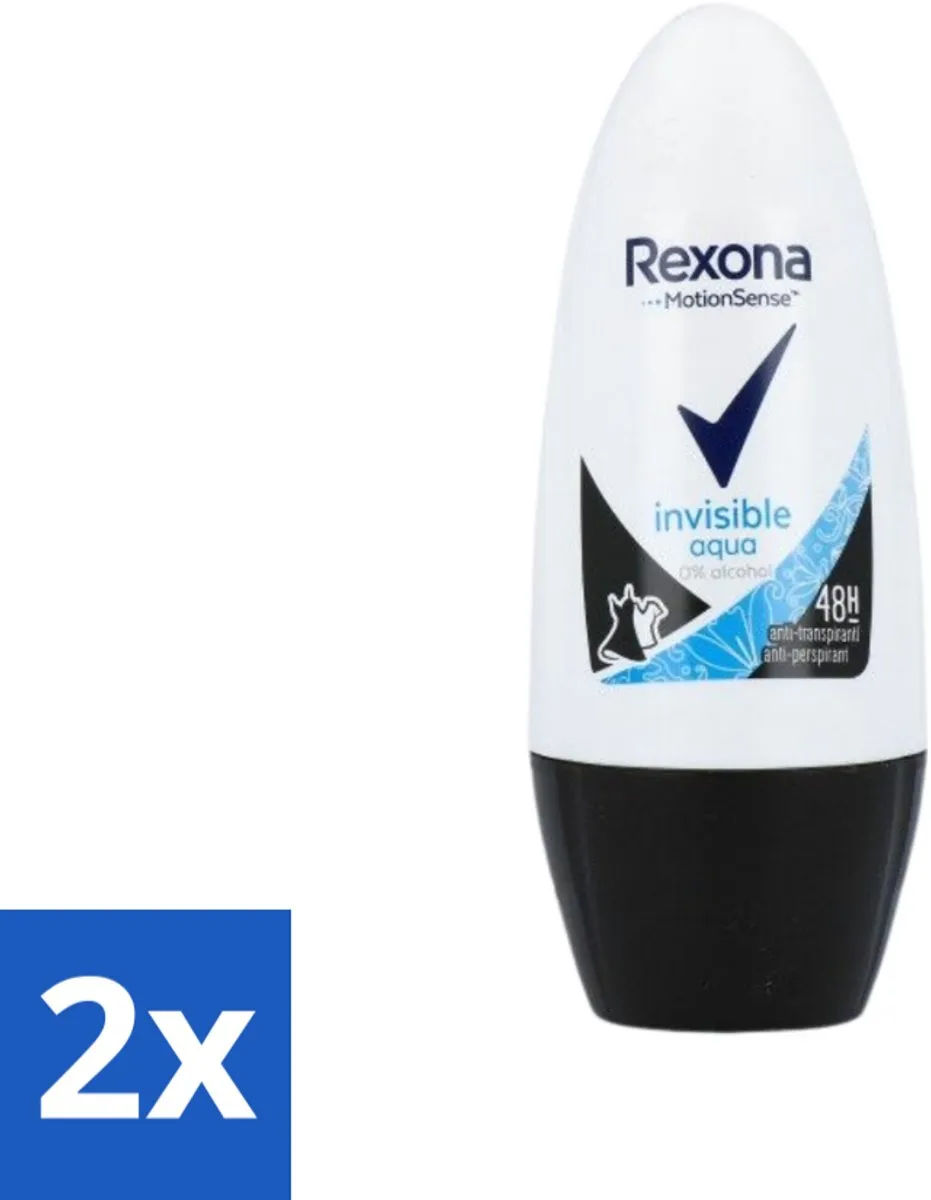 Rexona Invisible Aqua Deo Roller 100ml (2x50ml)