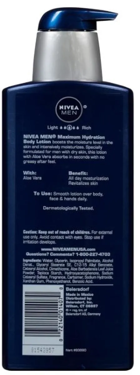 NIVEA Mannen Maximale Hydratatie 500ml Lotion