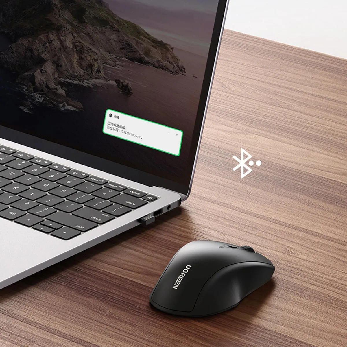 Ugreen MU101 Draadloze Ergonomische Muis - Zwart