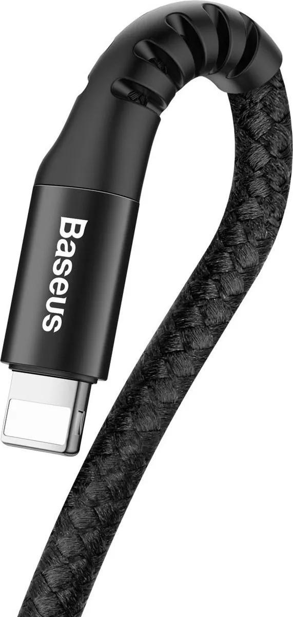 Baseus Fish Eye Spring USB/Lightning-kabel 1M 2A - CALSR-01 - Zwart