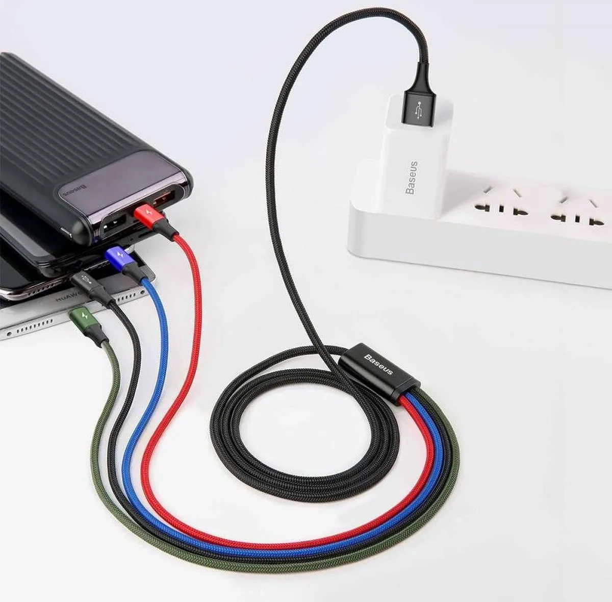 Baseus CA1T4-B01 USB Kabel 4-in-1 - 3,5A - 1,2m - Zwart - afbeelding 6 van 6