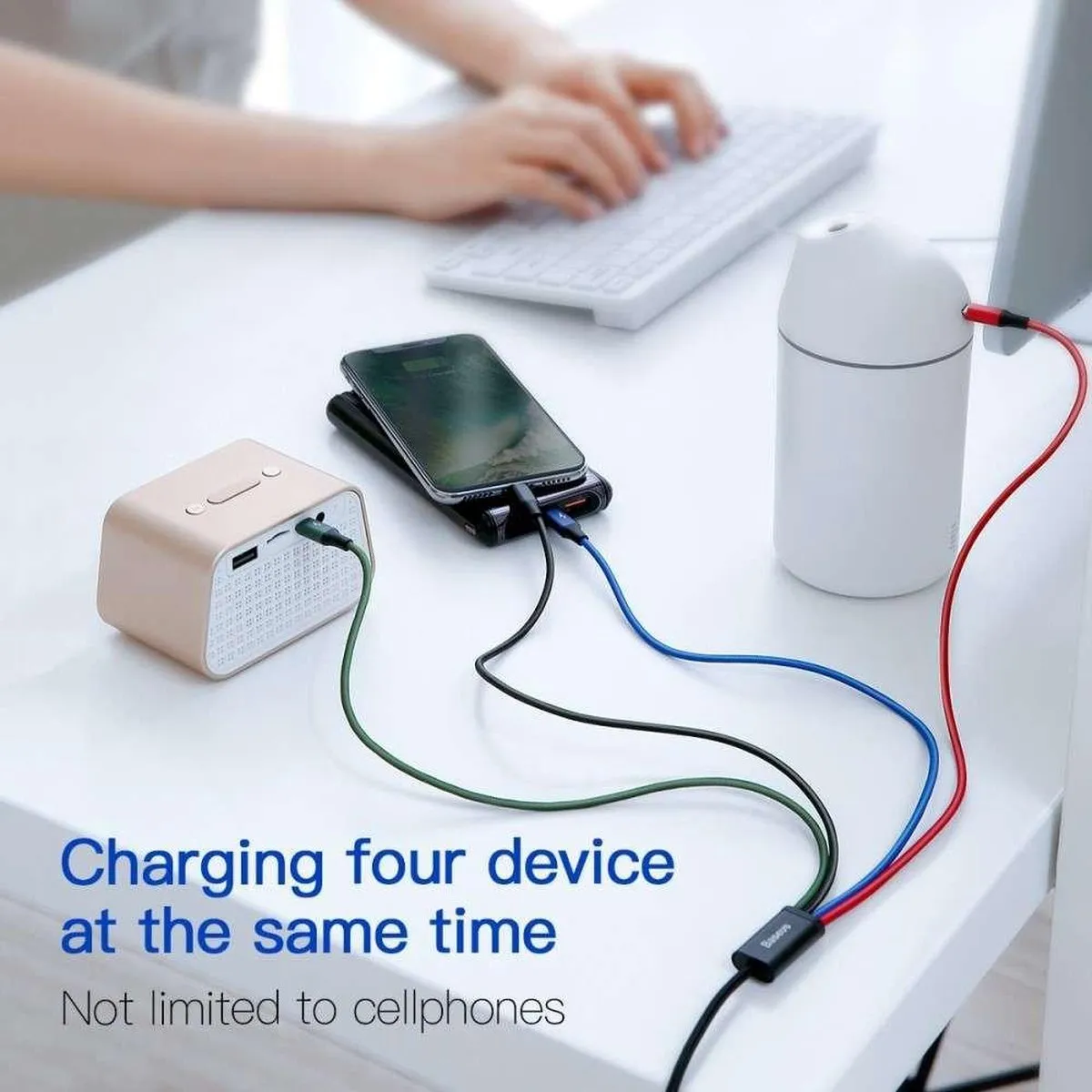 Baseus CA1T4-B01 USB Kabel 4-in-1 - 3,5A - 1,2m - Zwart