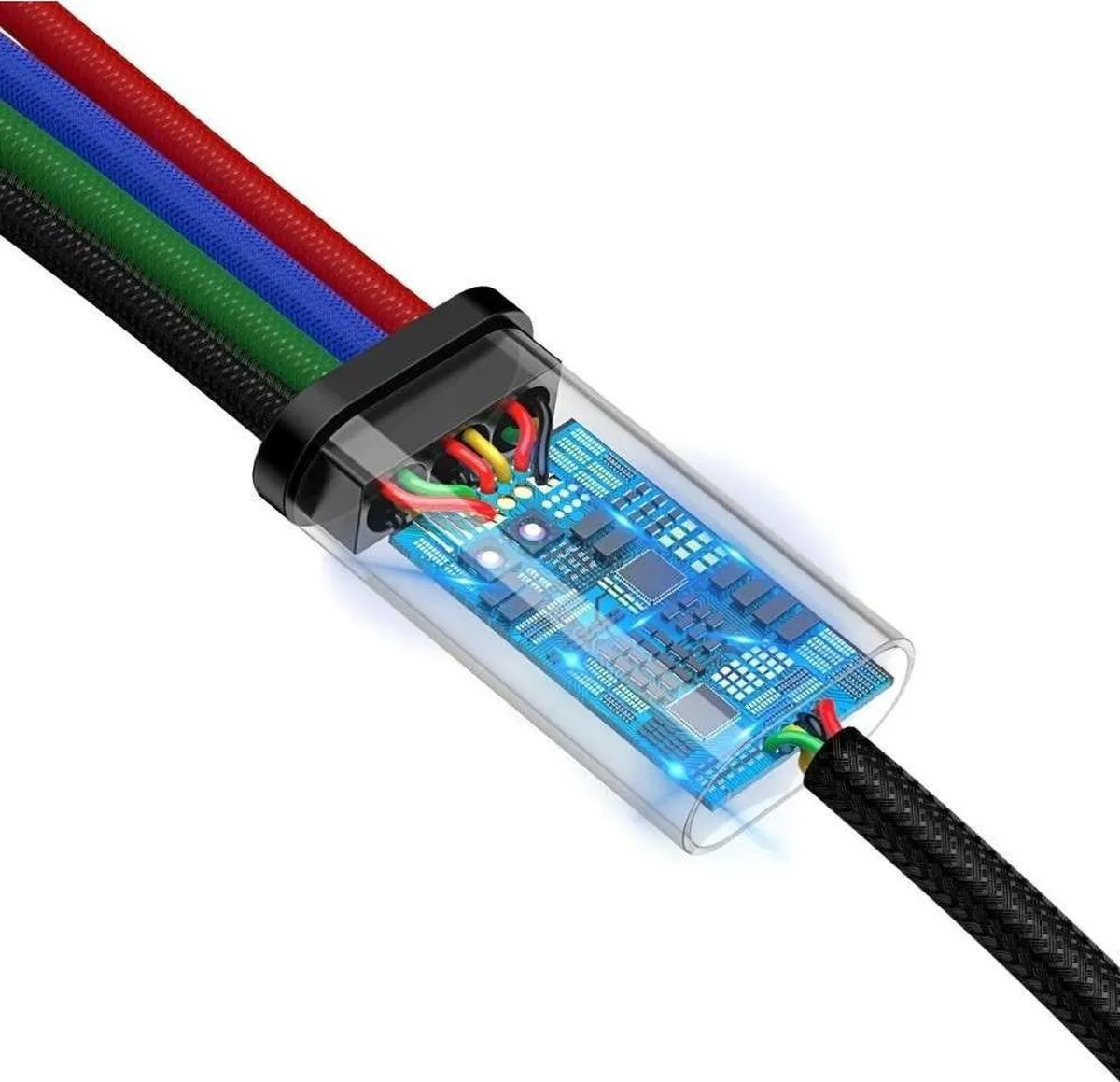 Baseus CA1T4-B01 USB Kabel 4-in-1 - 3,5A - 1,2m - Zwart
