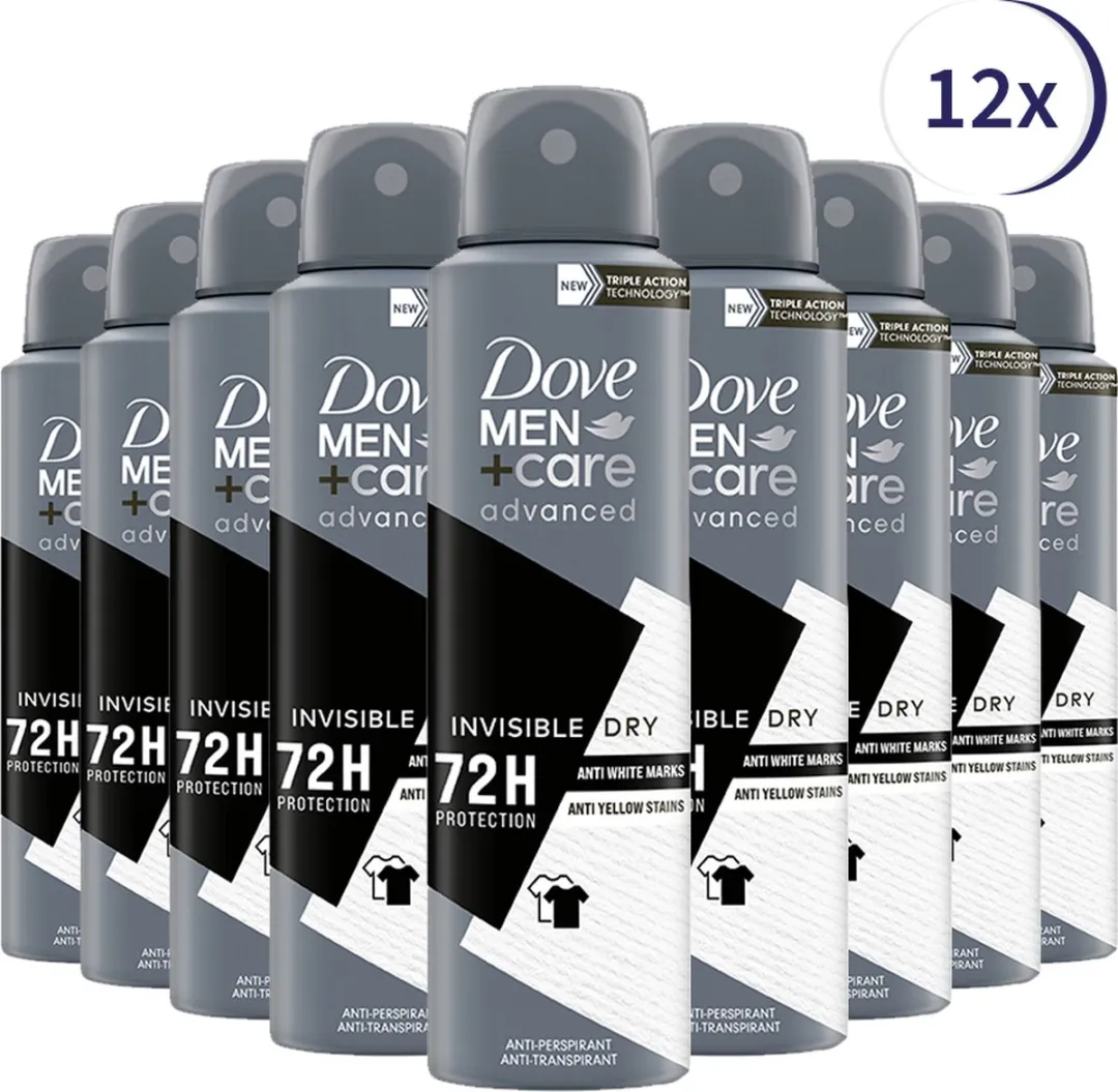 Dove Men+Care Invisible Dry Anti-transpirant 150ml - 12 Stuks