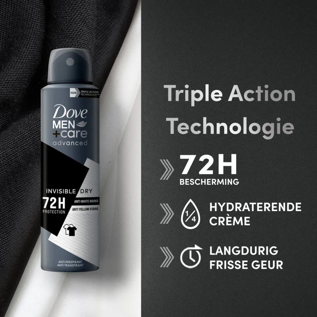 Dove Men+Care Invisible Dry Anti-transpirant 150ml - 12 Stuks
