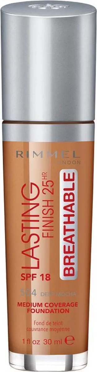 Rimmel London Lasting Finish Foundation 504 Deep Mocha 30ml