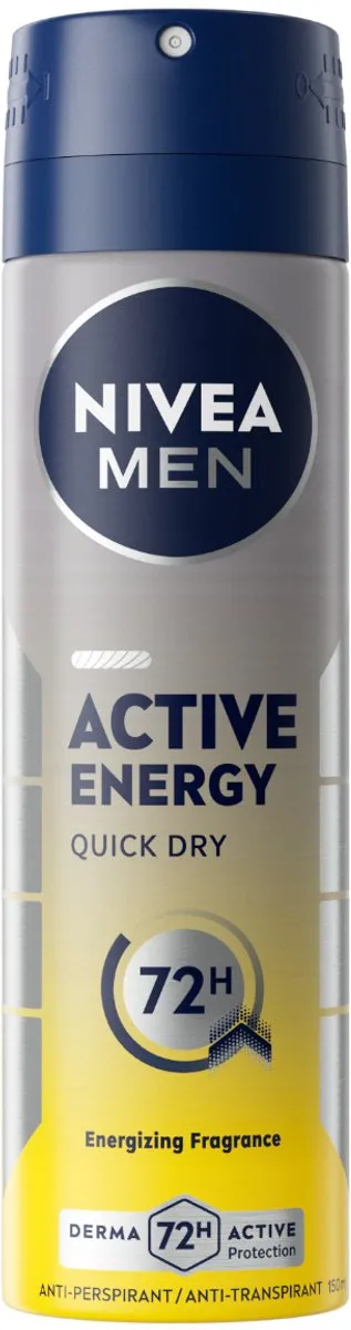 NIVEA MEN Active Energy Anti-Transpirant Spray 72u - 6x150ml - afbeelding 6 van 6