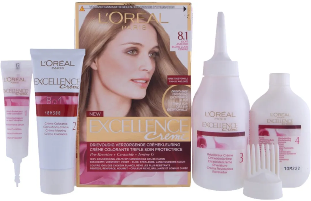 L'Oréal Paris Excellence Crème 8.1 Licht Asblond - 1035ml