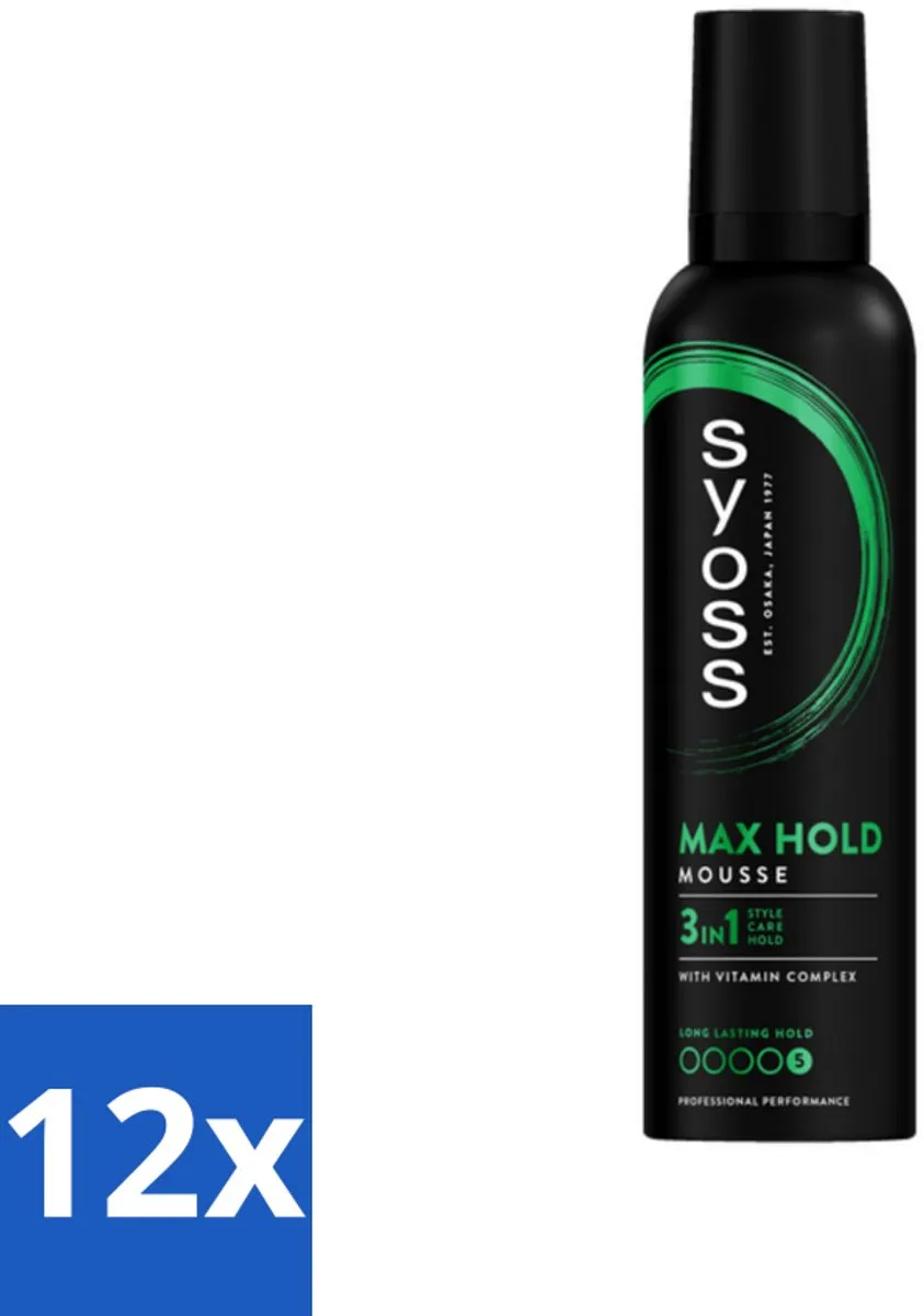 SYOSS Max Hold Haarmousse 250ml - 12 Stuks