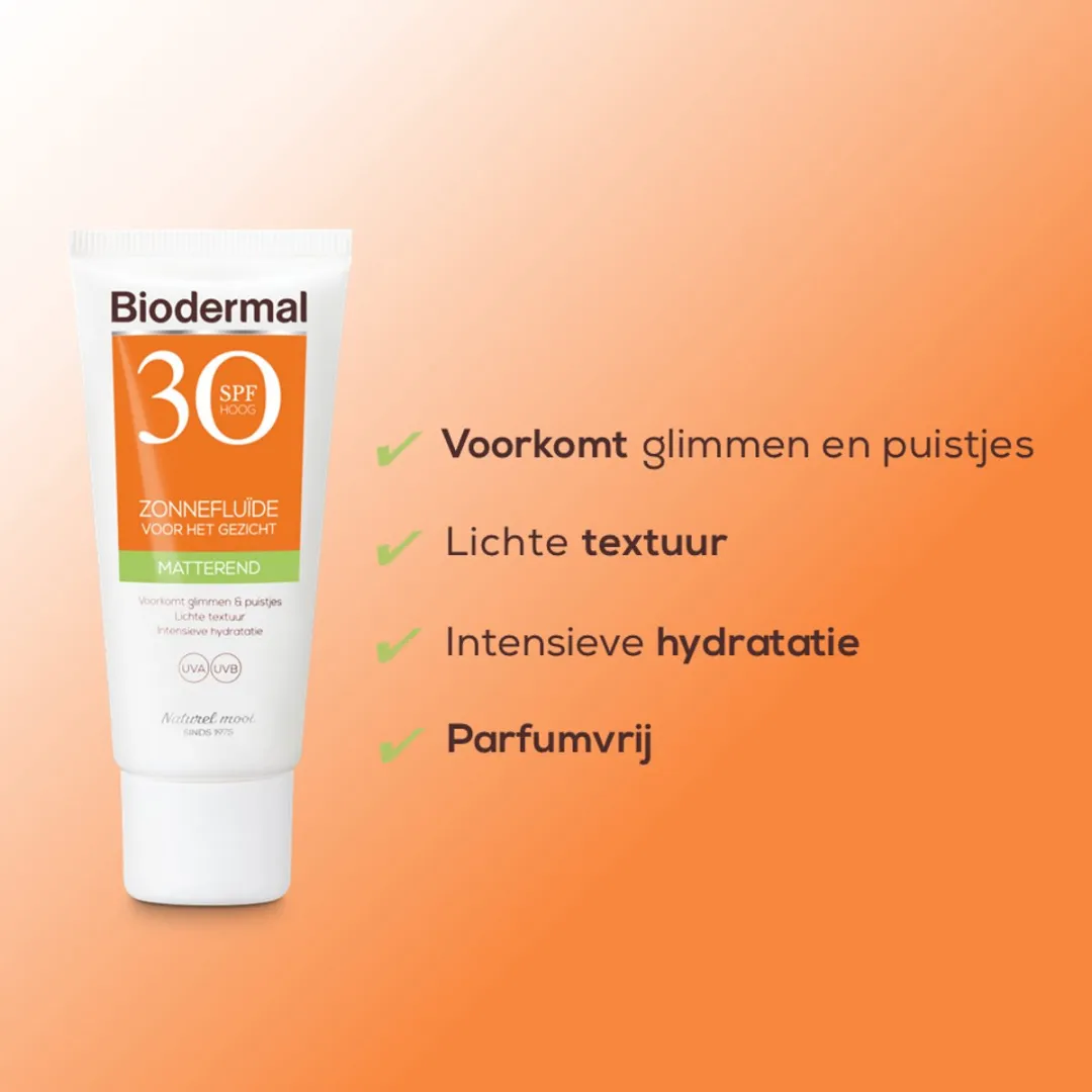 Biodermal Zonnefluïde SPF 30 Gezicht 40ml