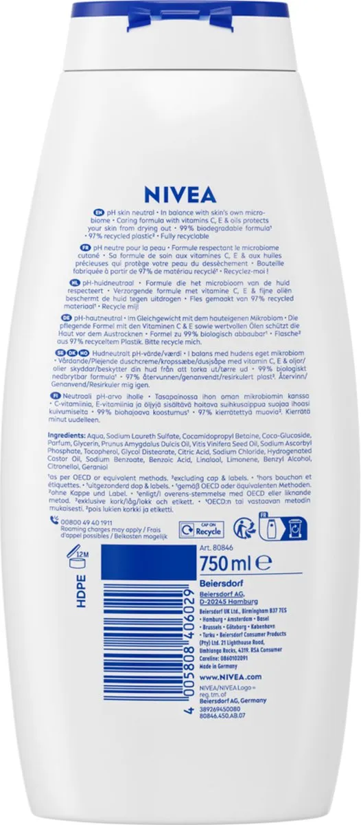 NIVEA Creme Soft Douchecrème Amandelolie 750ml