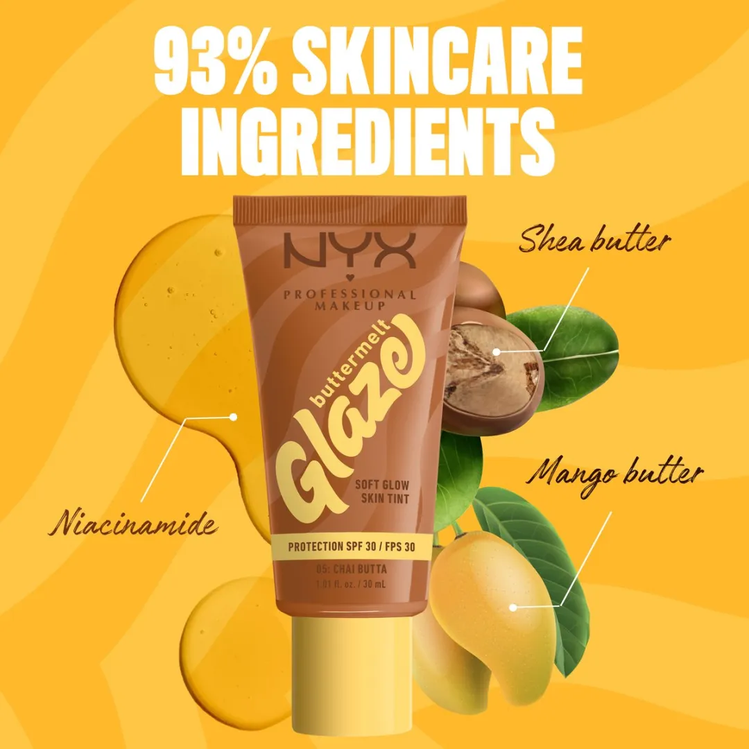NYX Professional Makeup Buttermelt Glaze Foundation Chai Butta - SPF 30 - 30ml