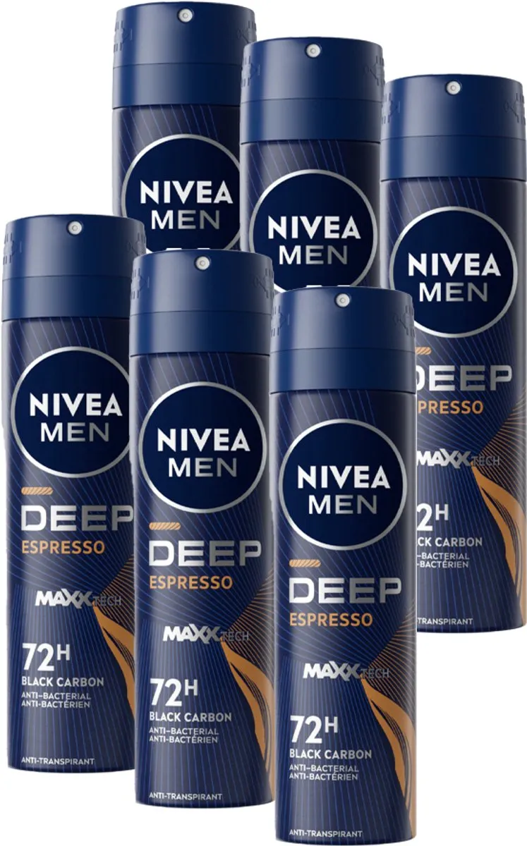 NIVEA MEN Deep Espresso Anti-Transpirant Spray 6x150ml