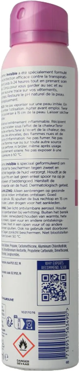 Sanex Dermo Invisible Deodorant Spray 200ml