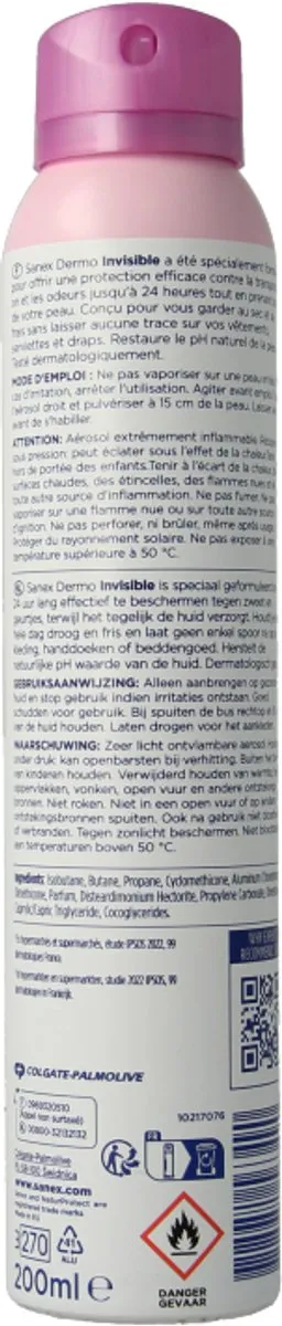 Sanex Dermo Invisible Deodorant Spray 200ml