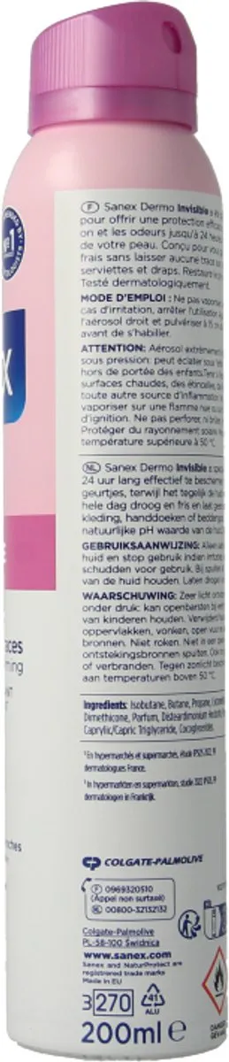 Sanex Dermo Invisible Deodorant Spray 200ml