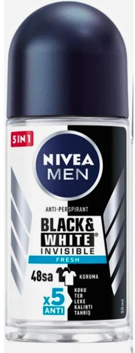 NIVEA Men Black & White Invisible Fresh Deodorant Roller 50ml - 20 Stuks