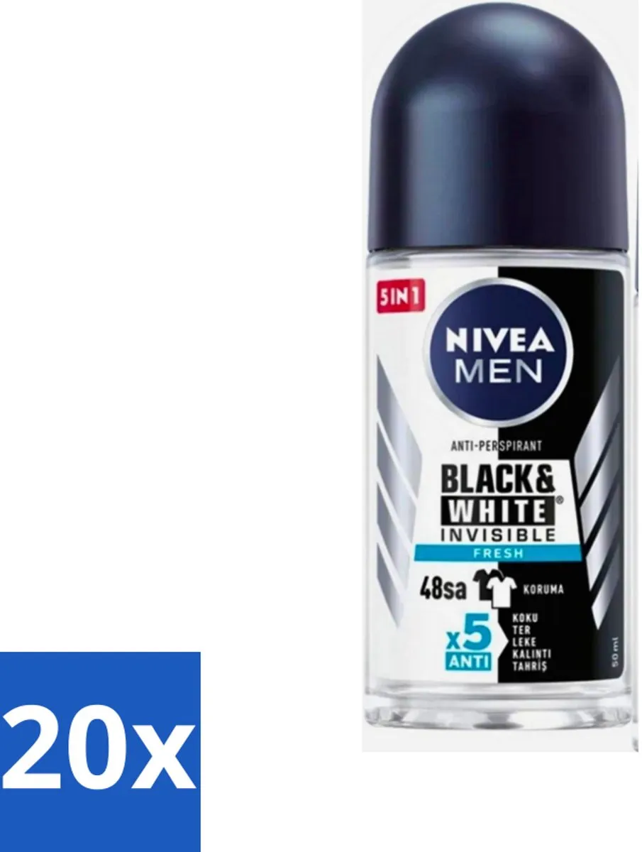 NIVEA Men Black & White Invisible Fresh Deodorant Roller 50ml