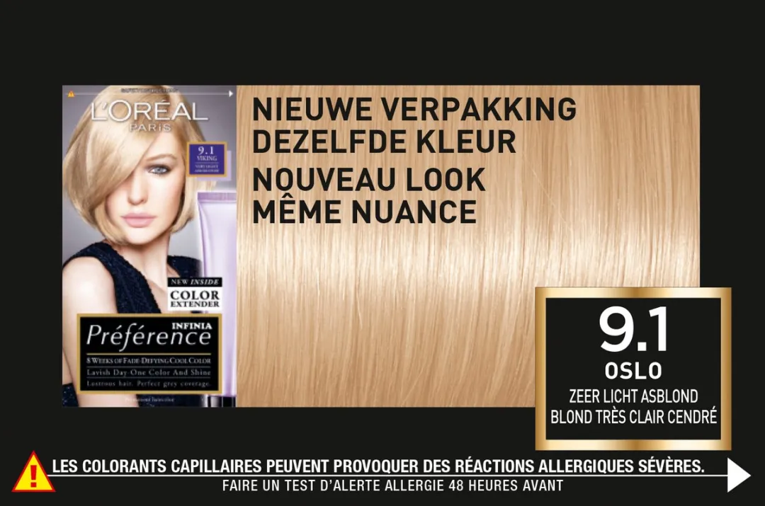 L'Oréal Paris Préférence 9 Zeer Licht Asblond Haarverf 996ml