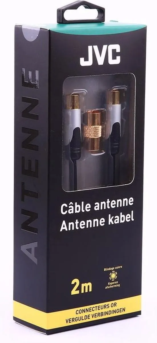 JVC Coaxiale Antennekabel M/M - F/F Adapter - Zwart