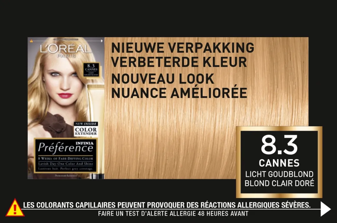 L'Oréal Paris Préférence 8.3 Cannes Haarverf - Licht Goudblond - afbeelding 6 van 6