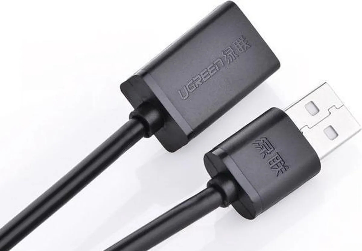 Ugreen USB Adapterkabel M/V 2m - Zwart