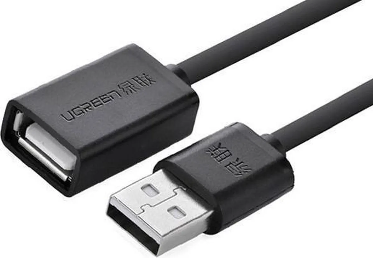 Ugreen USB Adapterkabel M/V 2m - Zwart