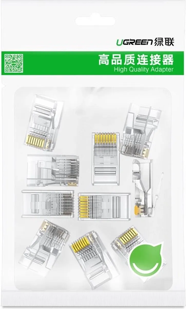 UGREEN RJ45 8P8C Cat 6 Stekker Connector - 100 Stuks - Transparant