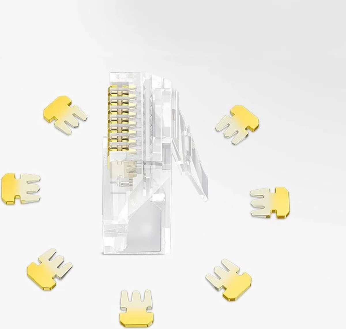 UGREEN RJ45 8P8C Cat 6 Stekker Connector - 100 Stuks - Transparant