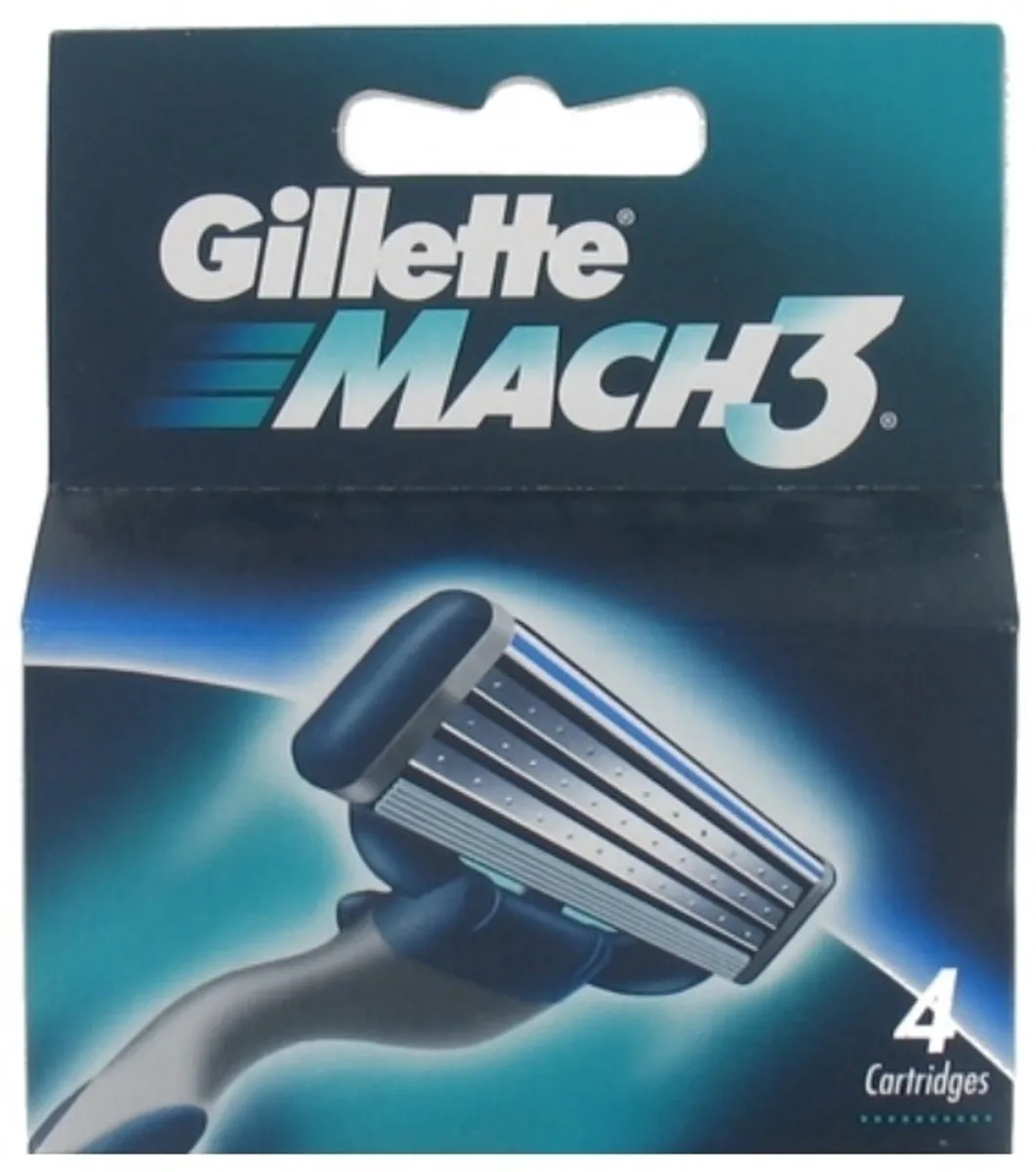 Gillette Mach 3 Scheermesjes - 4 Stuks - Grijs