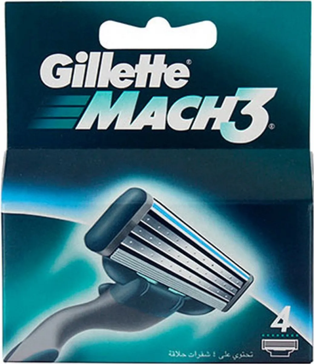 Gillette Mach 3 Scheermesjes - 4 Stuks - Grijs
