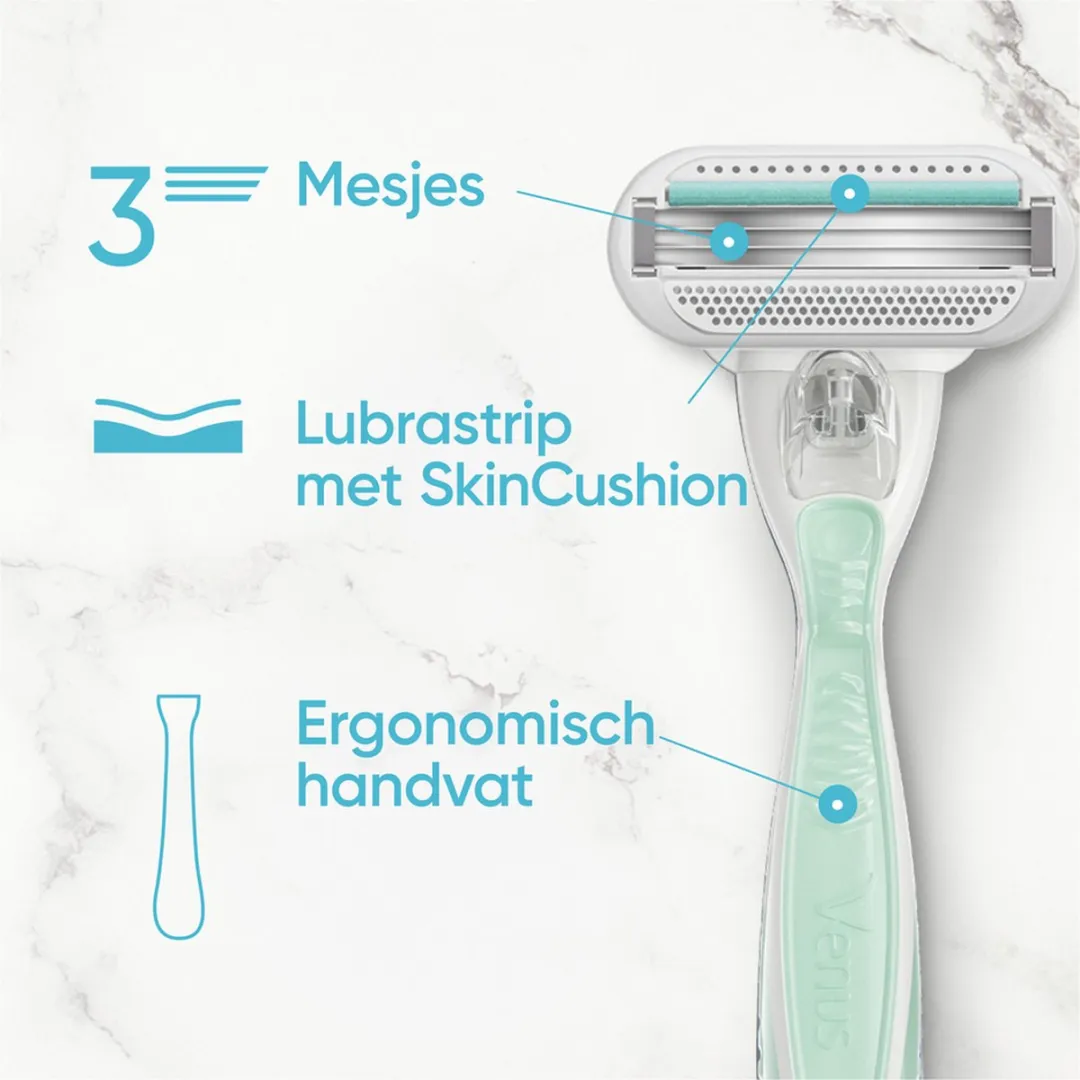 Gillette Venus Smooth Sensitive Scheermesjes 8 Stuks - 3 Bladen