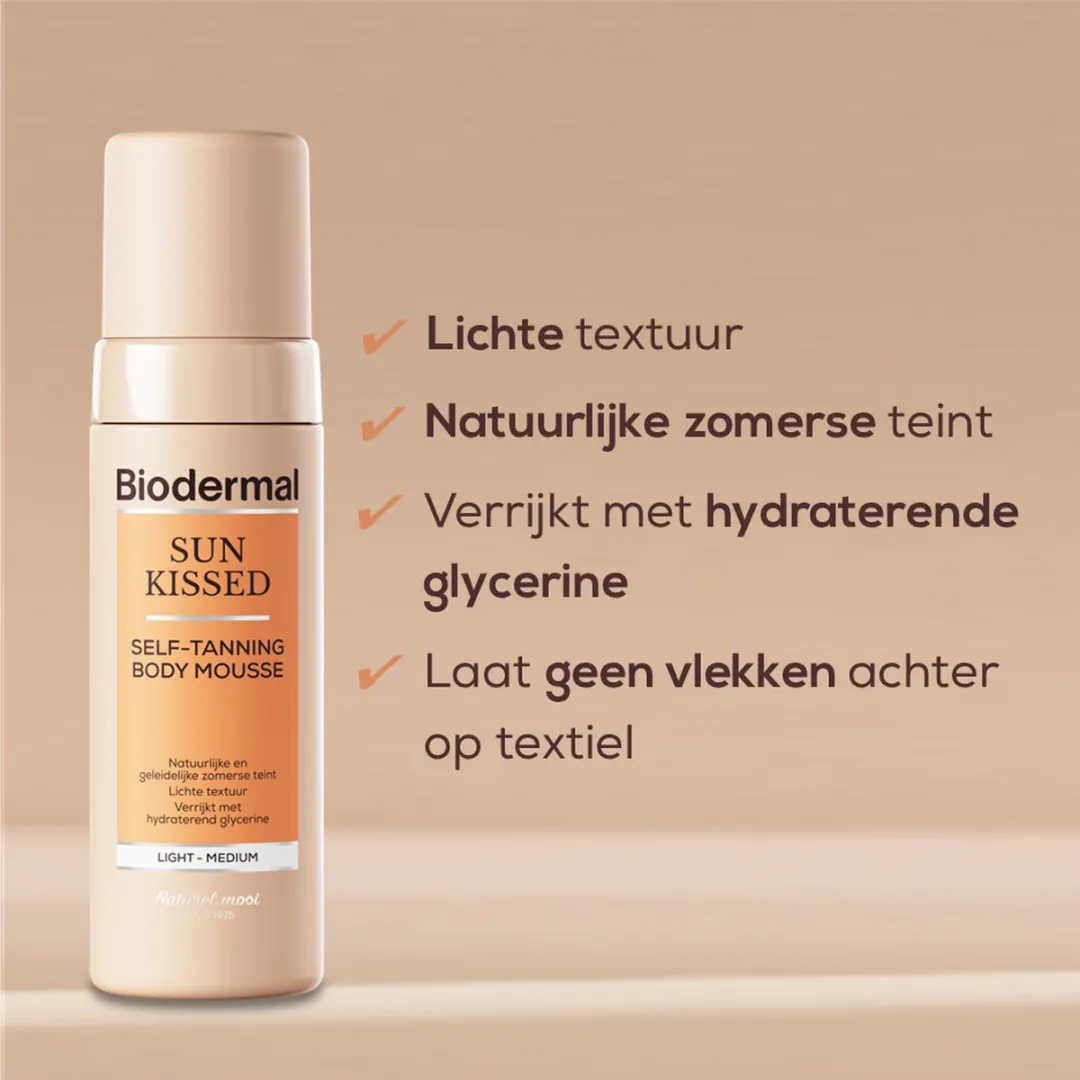 Biodermal Sunkissed Self-Tanning Body Mousse 150ml - Medium