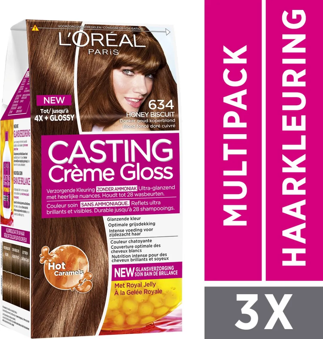 L'Oréal Paris Casting Crème Gloss Haarverf 634 - 3 Stuks