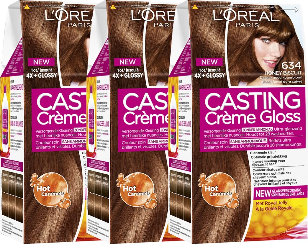 L'Oréal Paris Casting Crème Gloss Haarverf 634 - 3 Stuks