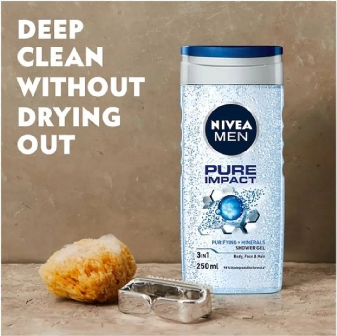 NIVEA MEN Pure Impact Douchegel - 20 Stuks (12x250ml)