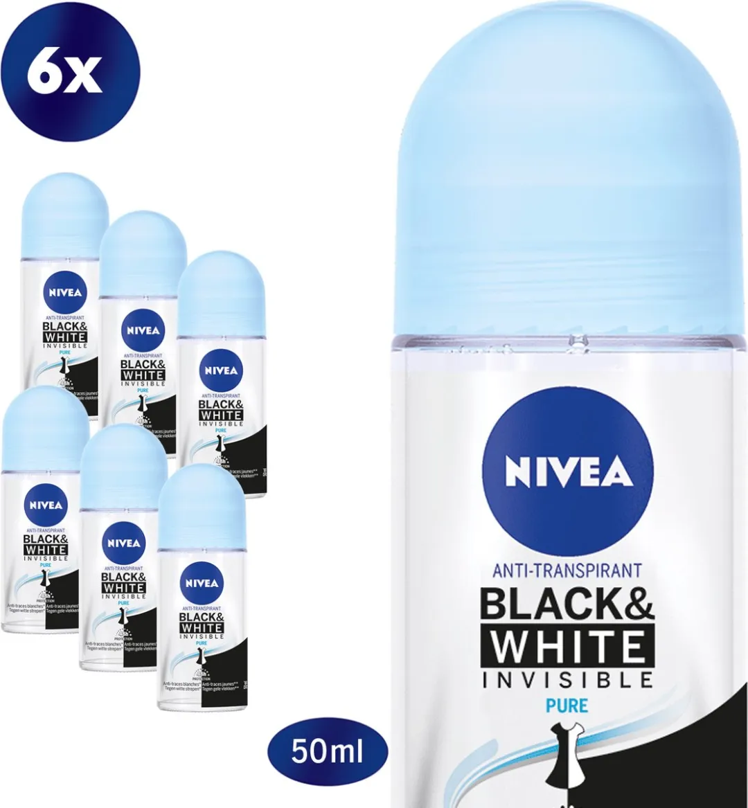NIVEA Invisible For Black & White Anti-Transpirant Roller - 300ml