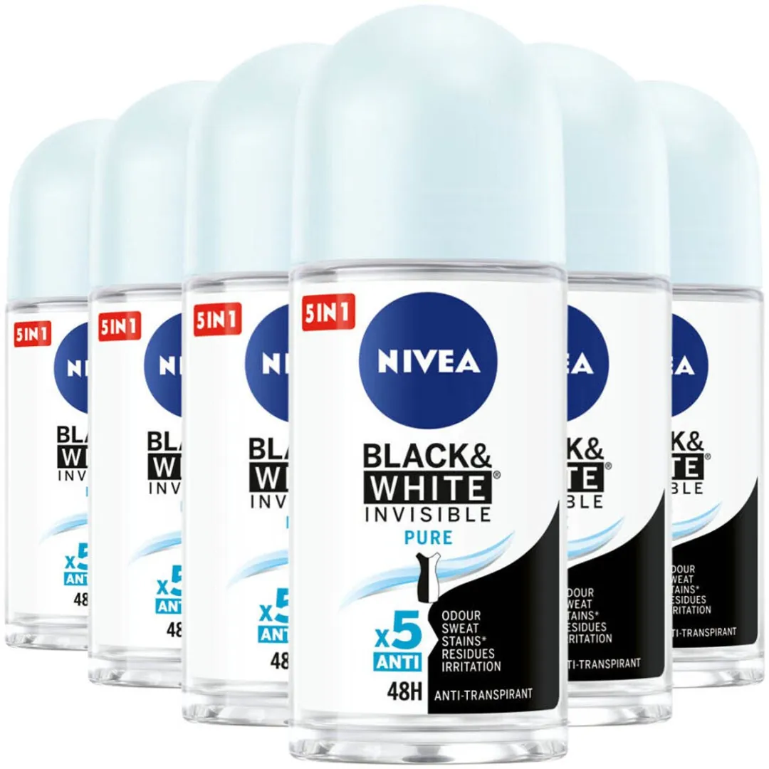 NIVEA Invisible For Black & White Anti-Transpirant Roller - 300ml - afbeelding 6 van 6