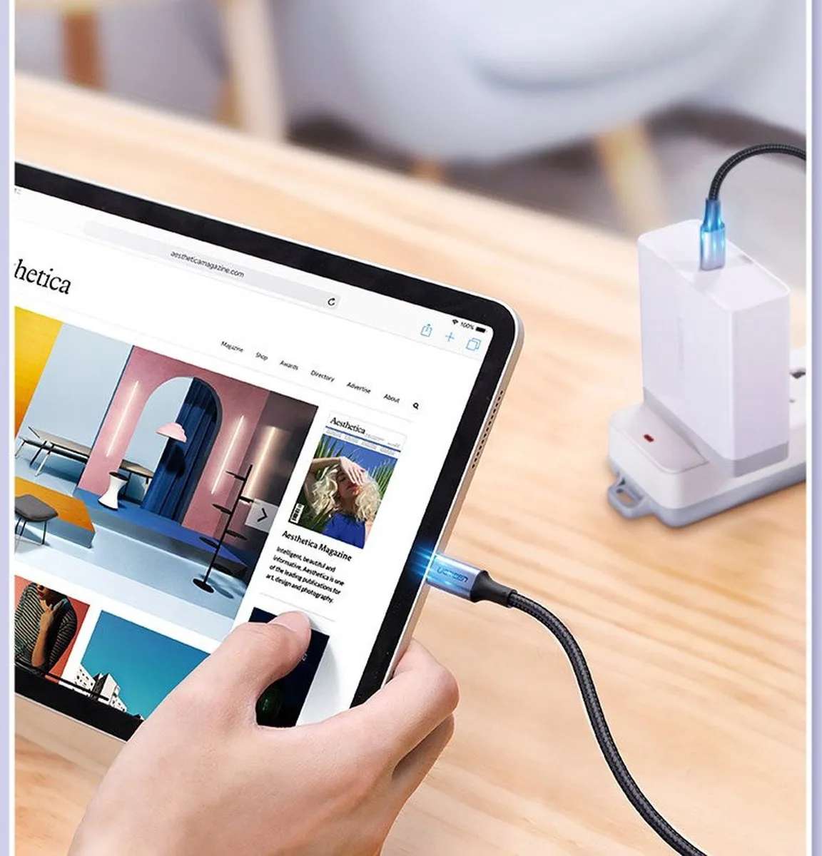 Ugreen USB-C Kabel 1m - Grijs - 100W PD 480Mbps