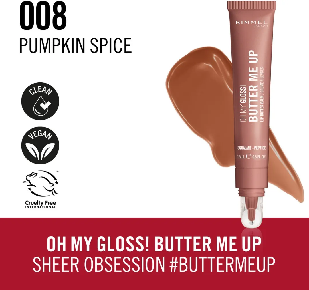 Rimmel London Butter Me Up Lippenbalsem Pumpkin Spice - 15ml - 3 Stuks