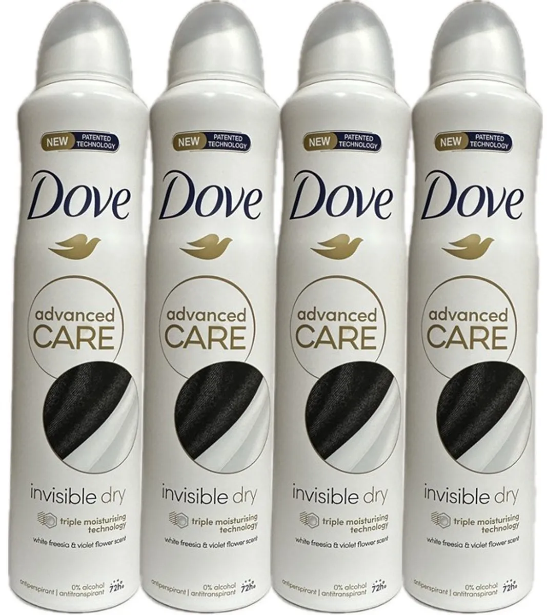 Dove Invisible Dry Deo Spray - 4x250ml