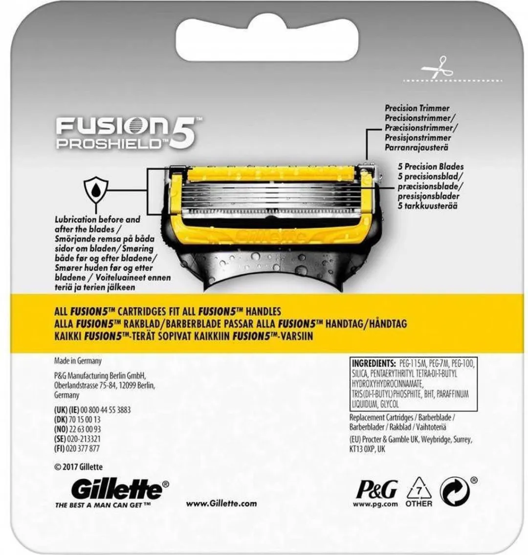 Gillette Fusion 5 ProShield Scheermesjes - 3 Stuks