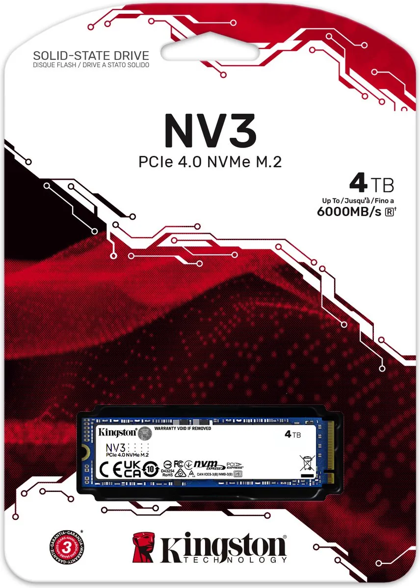 Kingston NV3 SNV3S/4000G M.2 2280 SSD - 4TB - Blauw - afbeelding 6 van 6