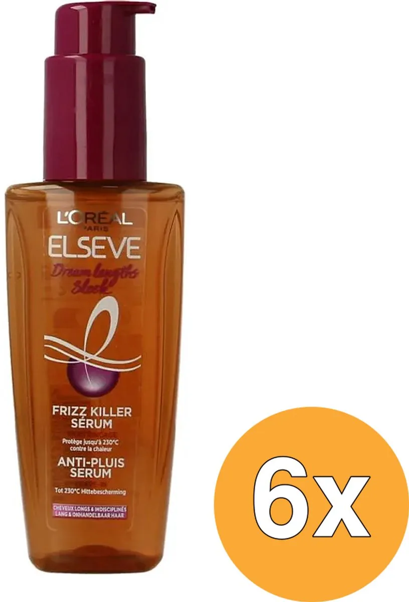 L'Oréal Paris Elvive Dream Lengths Sleek Haarserum 6x100ml - Keratine