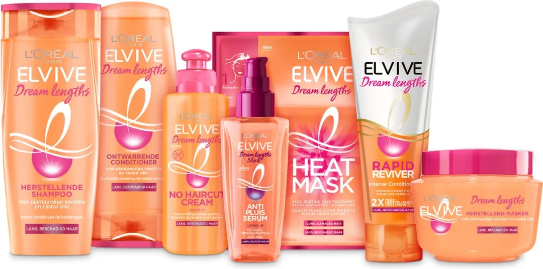L'Oréal Paris Elvive Dream Lengths Sleek Haarserum 6x100ml - Keratine