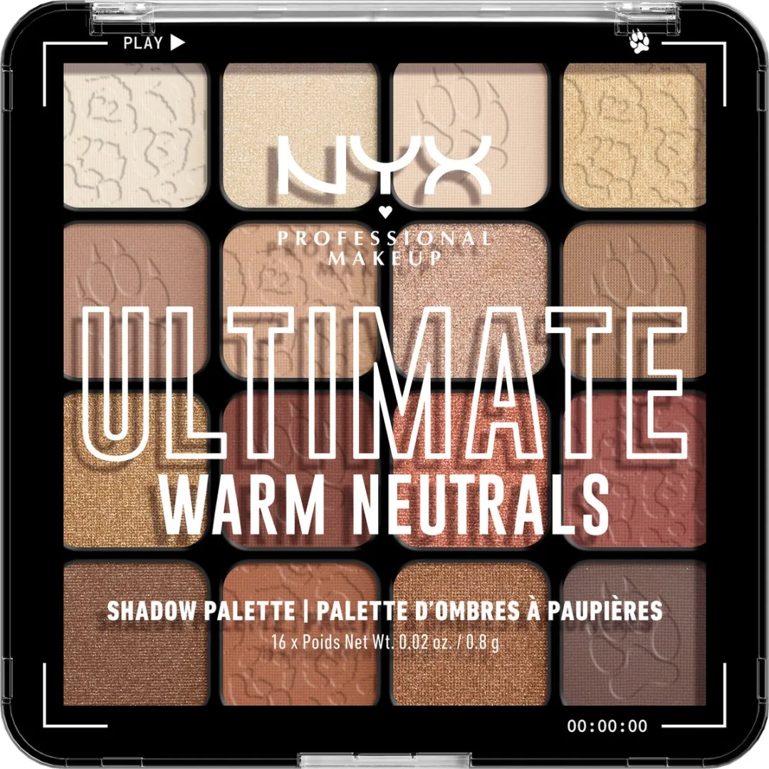 NYX Ultimate Oogschaduw Palet Warm Neutrals - 16 Kleuren